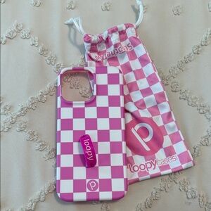 Loopy Pink and White Checkered Phone Case